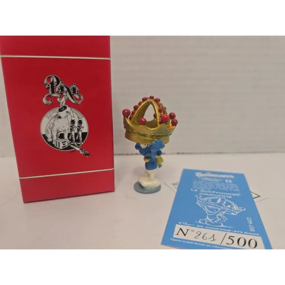 Pixi Mini, Smurf with King Crown in Box with numbered COA from France